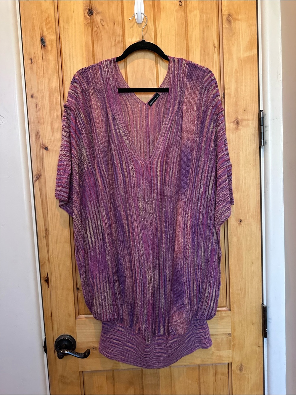 Moda International Purple Pink Knit Swimsuit Coverup